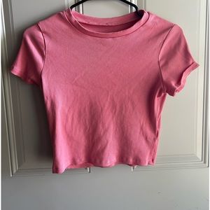 Ribbed Pink Crop Top